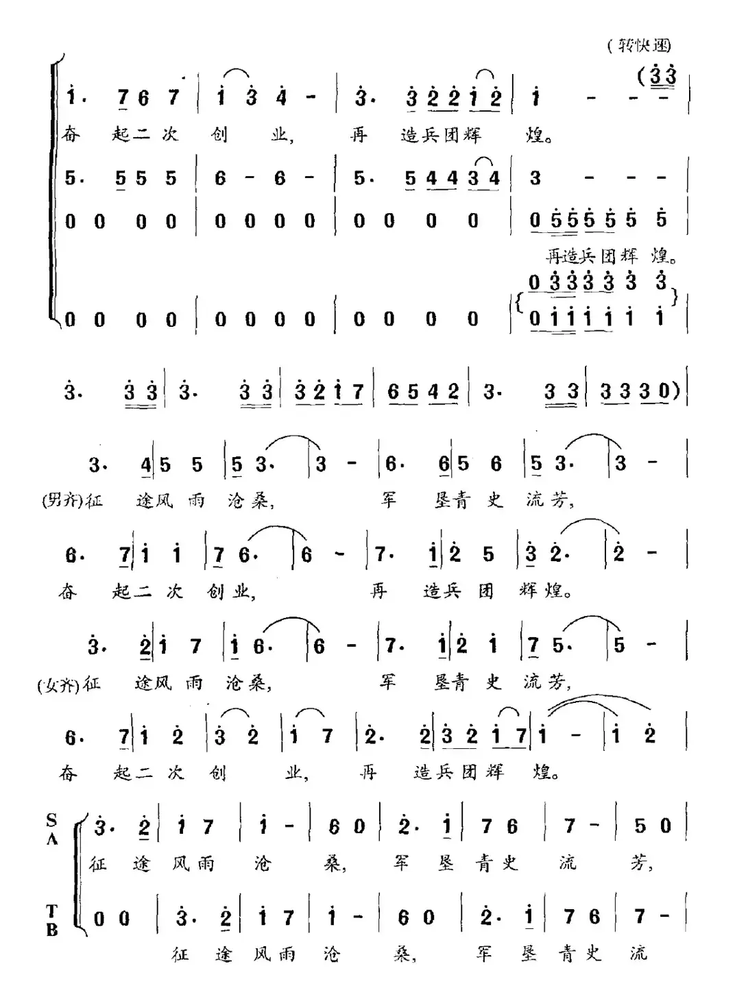 再造兵团辉煌（组歌之十）