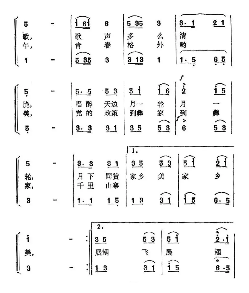 山寨的夜晚（刘位循词 杨子星曲）