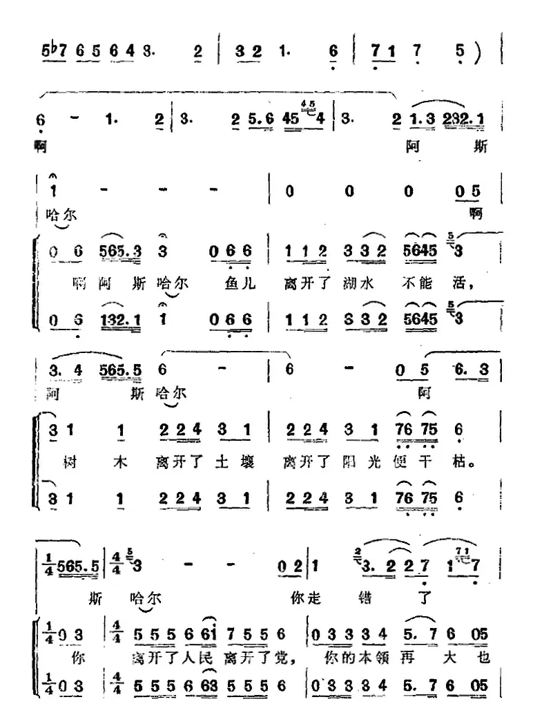 阿斯哈尔，你走错了路（歌剧《阿依古丽》选曲）