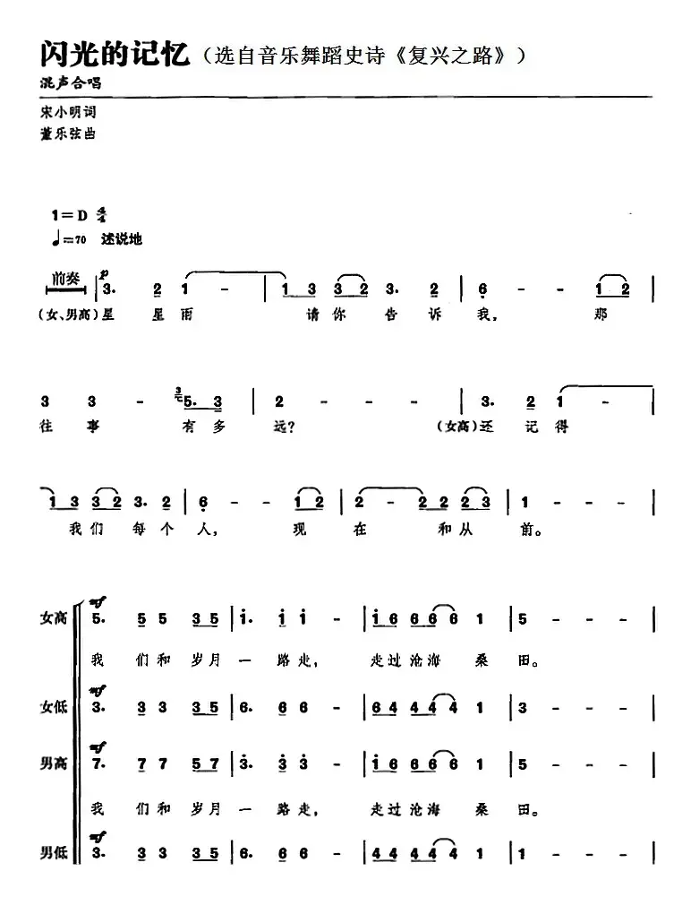 闪光的记忆（选自音乐舞蹈史诗《复兴之路》）
