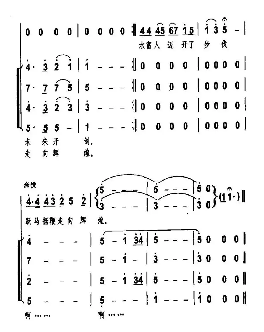 走向辉煌（杨顺风词 周国庆曲）