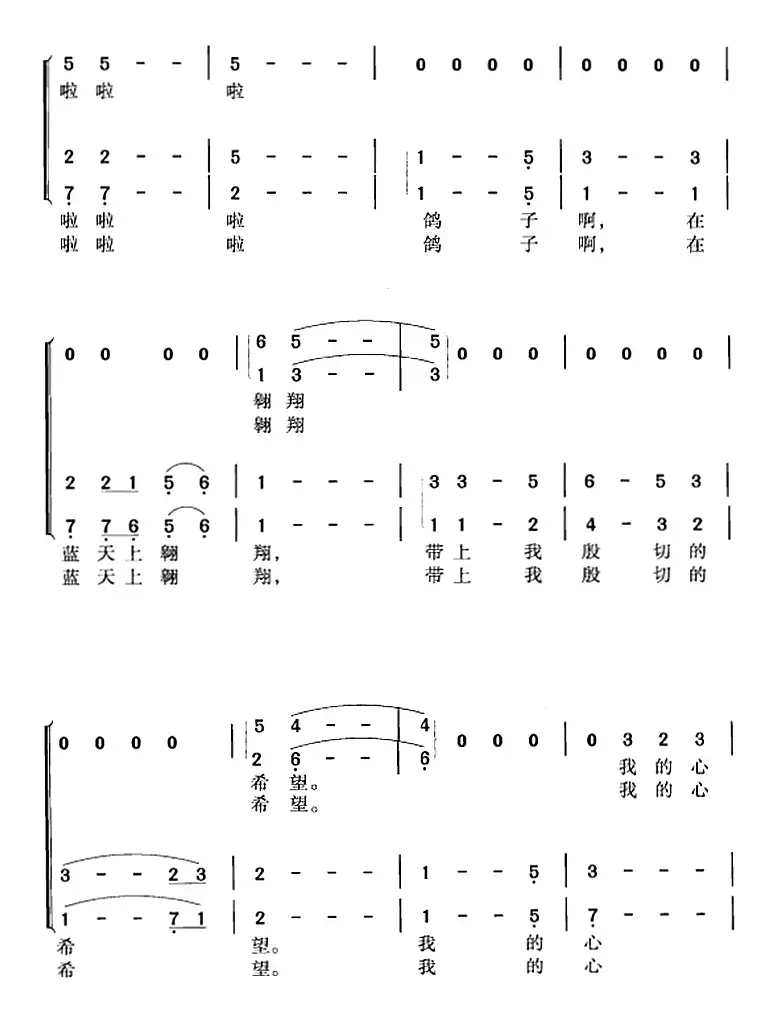 飞吧，鸽子（洪源词 王立平曲 冯晓阳编合唱）