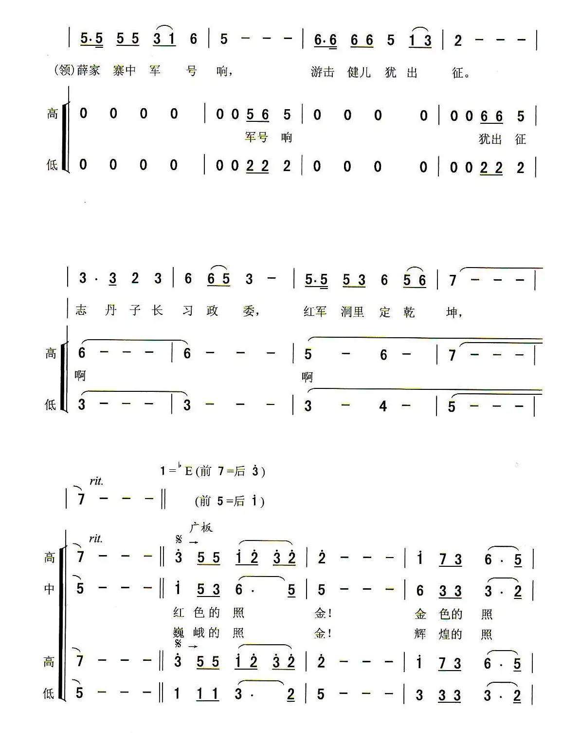 照金颂（樊兆青词 党红岩曲）