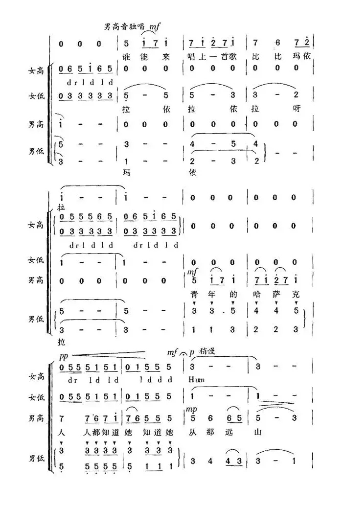 玛依拉（瞿希贤编合唱版）