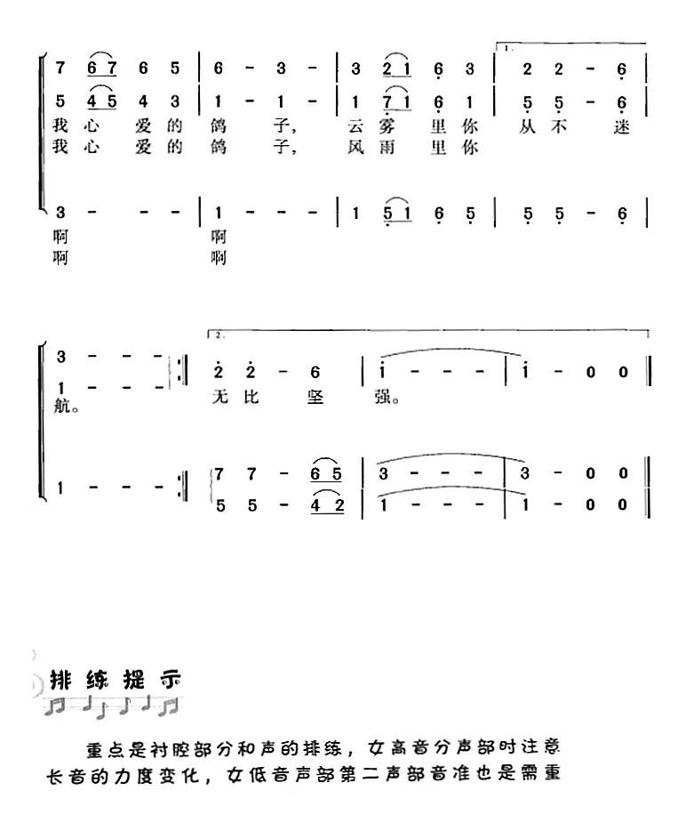 飞吧，鸽子（洪源词 王立平曲 冯晓阳编合唱）