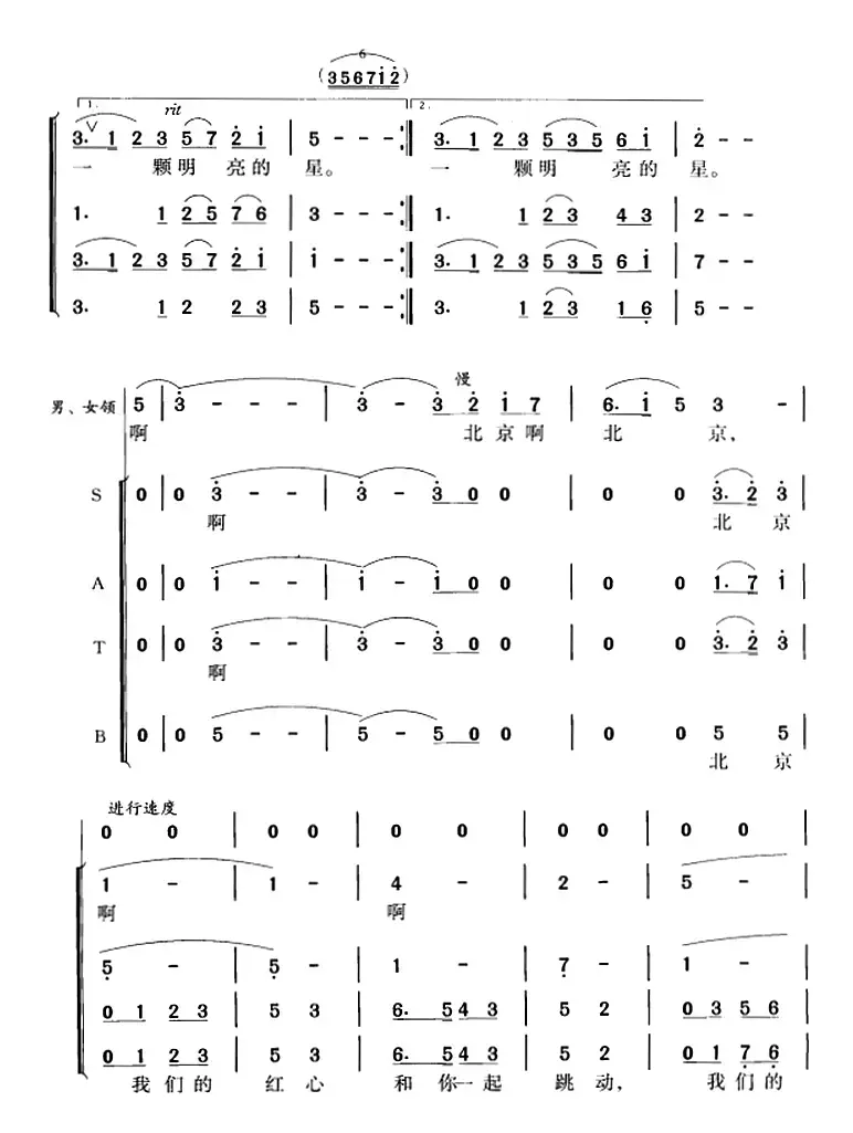 北京颂歌（洪源词 田光、傅晶曲 冯晓阳编合唱）