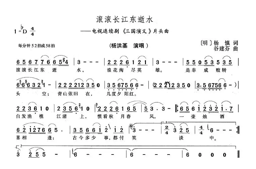 滚滚长江东逝水（电视剧《三国演义》片头曲）