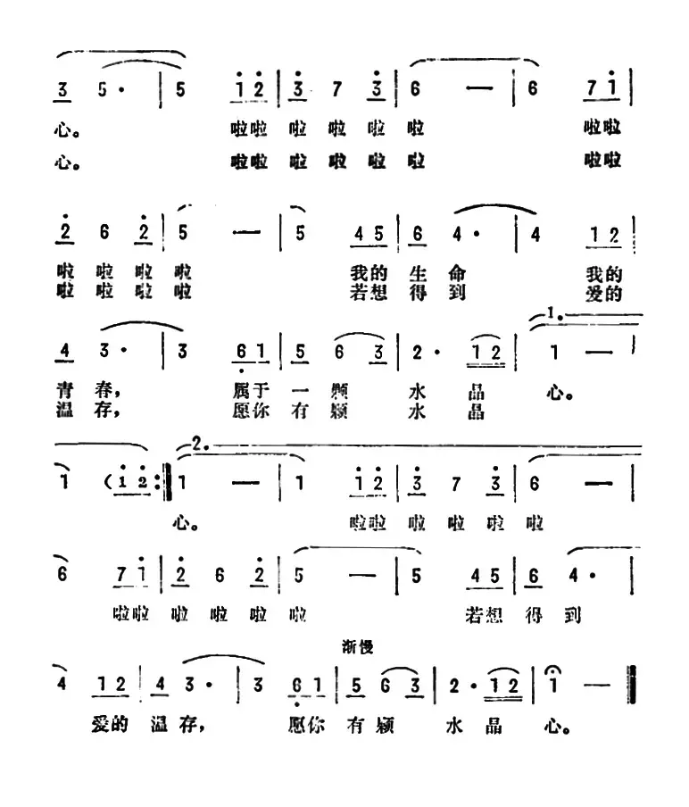 愿你有颗水晶心（故事影片《水晶心》主题歌）