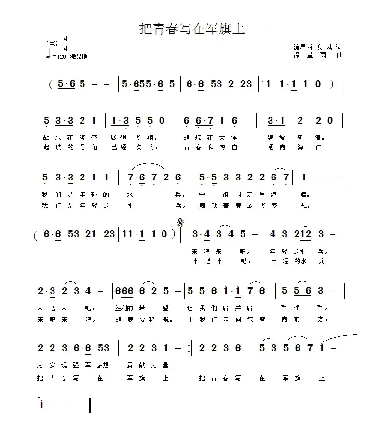 把青春写在军旗上