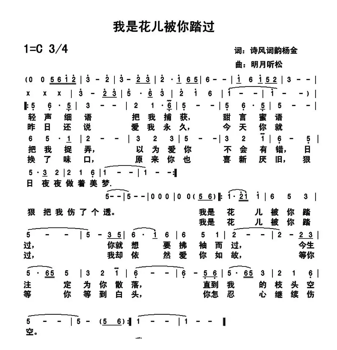 我是花儿被你踏过