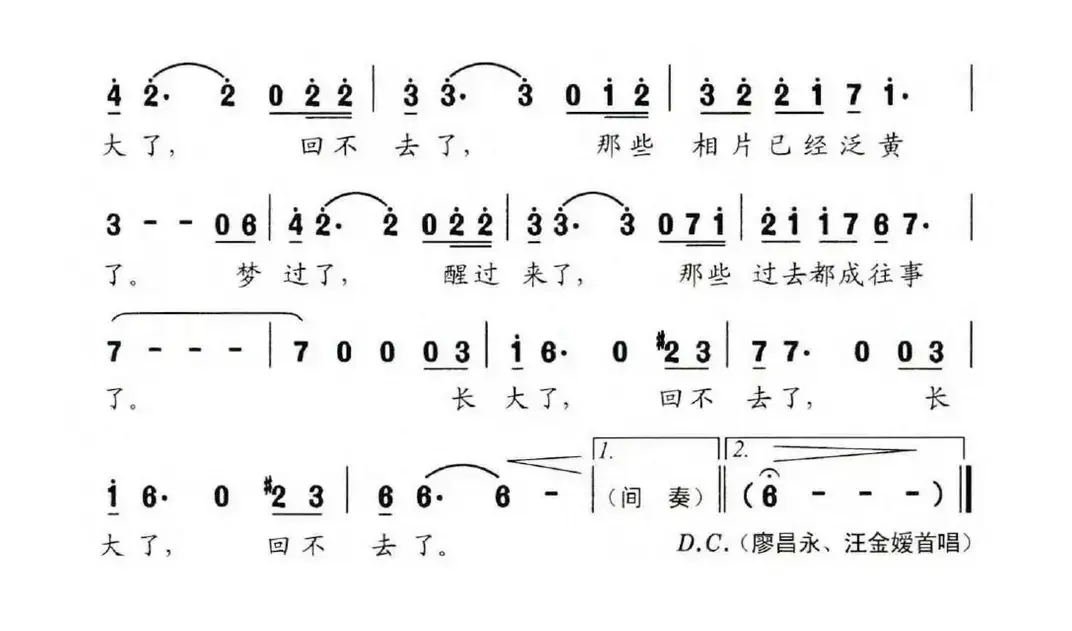 长大了，回不去了（电影《时间都去哪儿了》插曲）