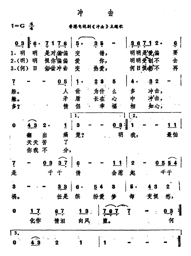 冲击（香港电视剧《冲击》主题歌）