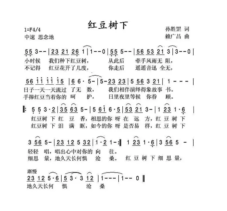 红豆树下