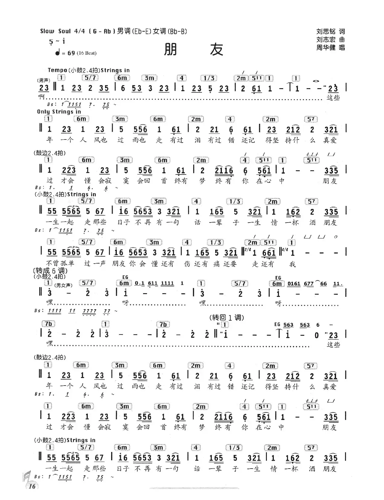 朋友（刘思铭词 刘志宏曲、编配乐谱）