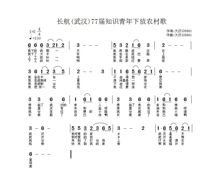 长航[武汉]77届知识青年下放农村歌（又名：下放的那一天）