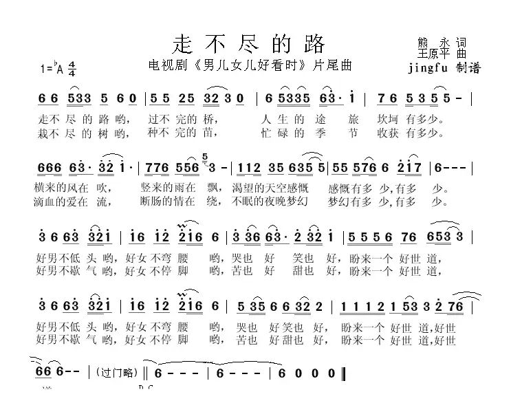 走不尽的路（电视剧《男儿女儿好看时》片尾曲）