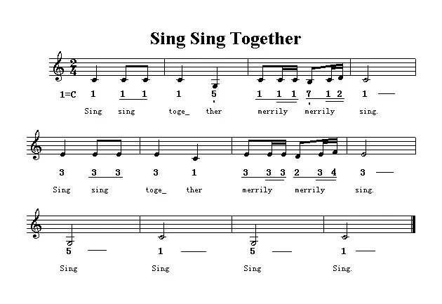 Sing sing together（一起来唱歌）（英文儿歌）