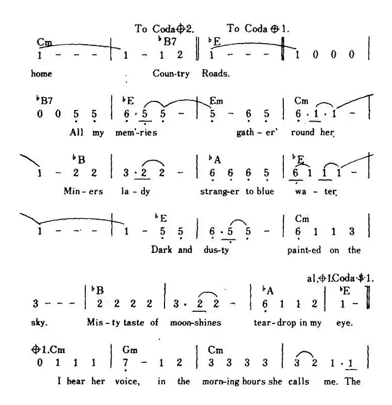 [美]Country Road（乡间的路、带和弦）
