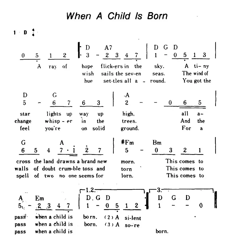 [美]When A Child Is Born（当孩子降临人世、带和弦）