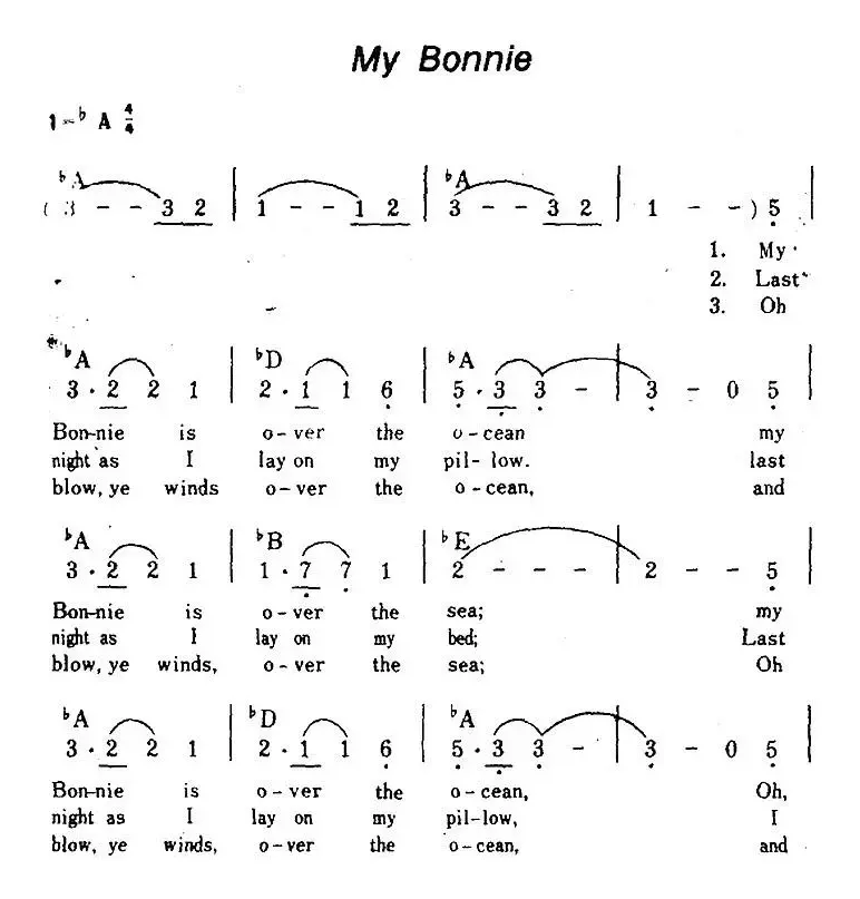 [美]My Bonnie（我的小天使、带和弦）