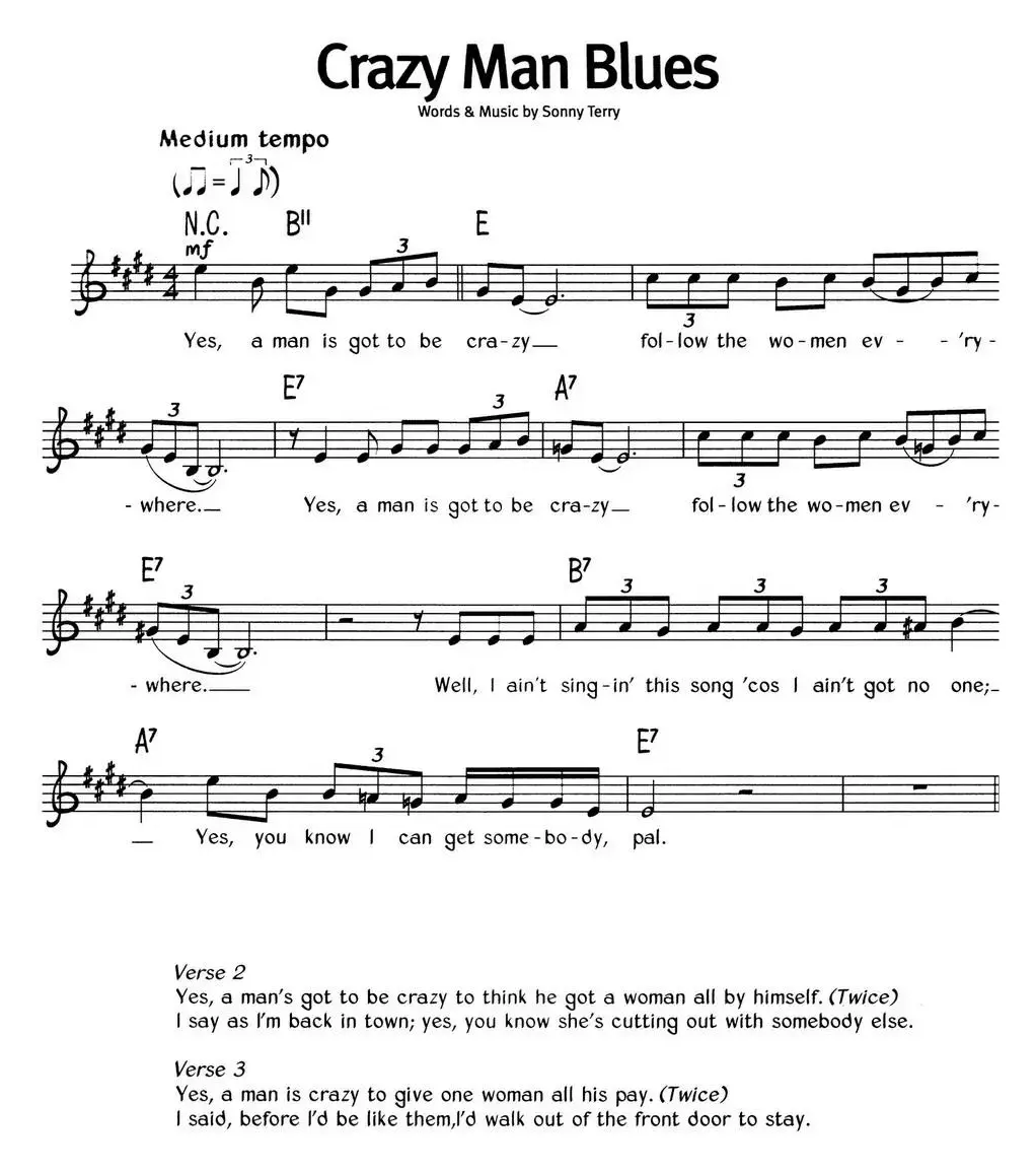 蓝调音乐：Crazy Man Blues