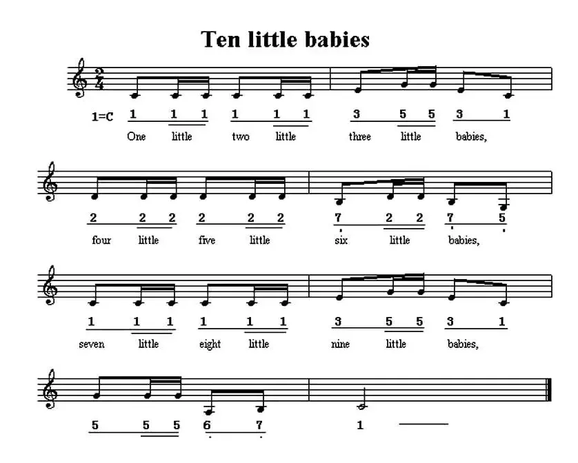 Ten little babies（十个小朋友）（英文儿歌）