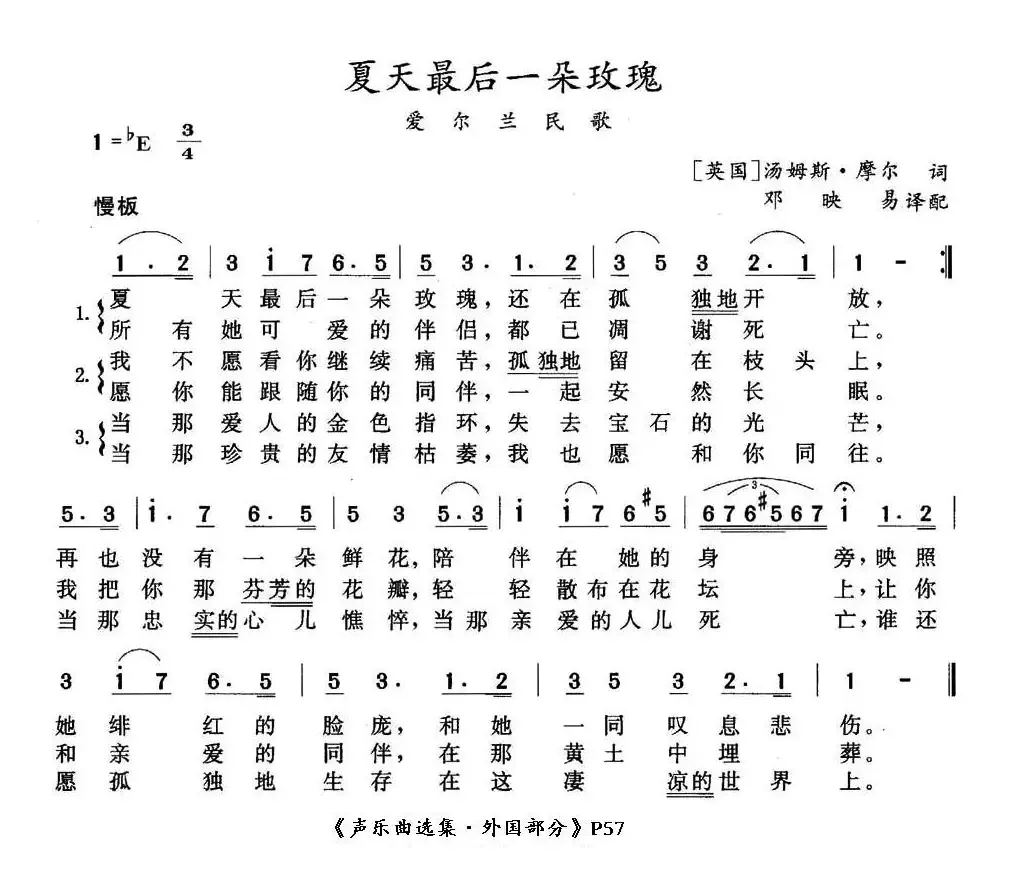 夏天里最后一朵玫瑰（爱尔兰）