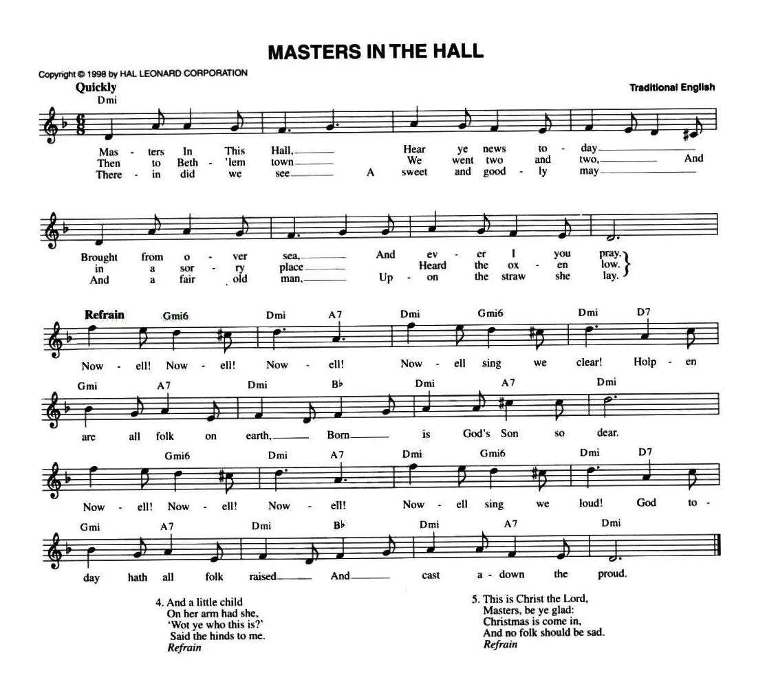 MASTERS IN THE HALL