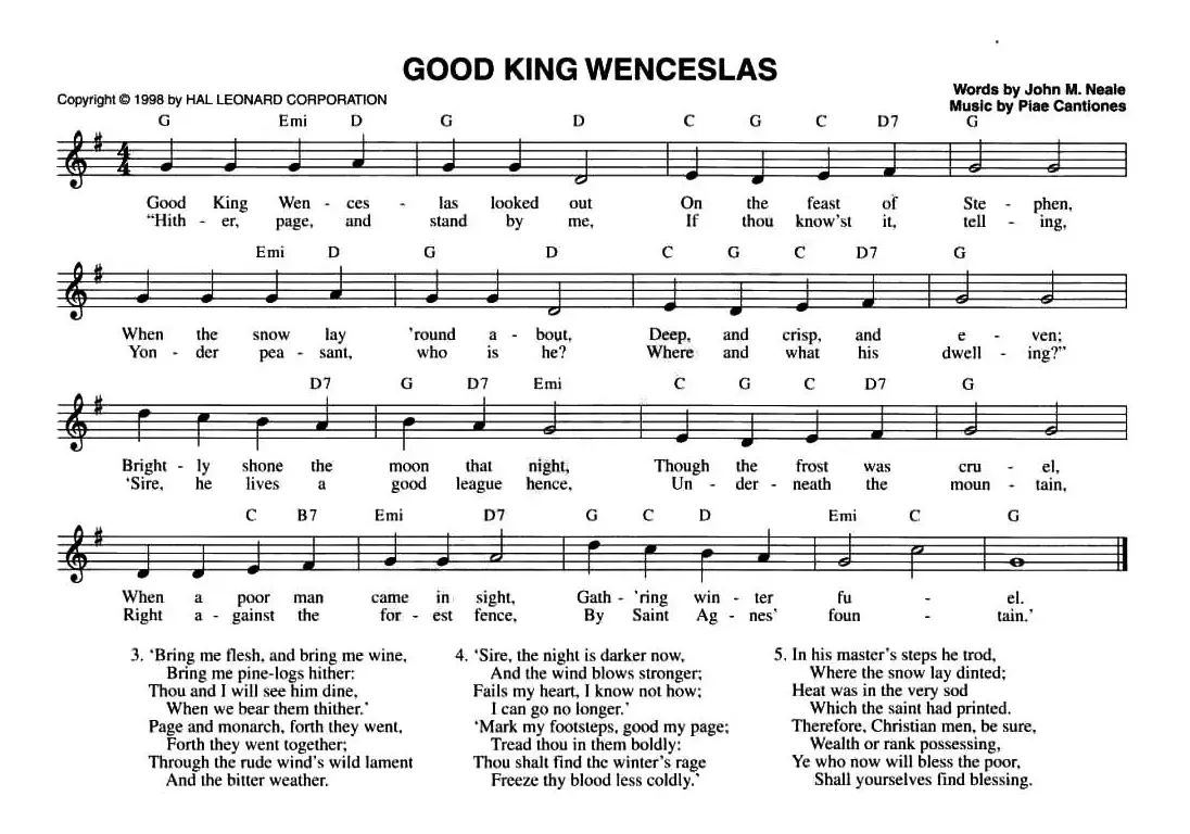 GOOD KING WENCESLAS