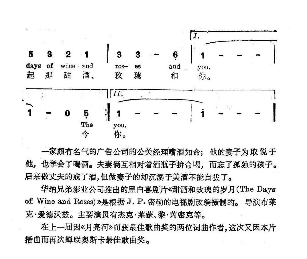 甜酒和玫瑰的岁月（美）