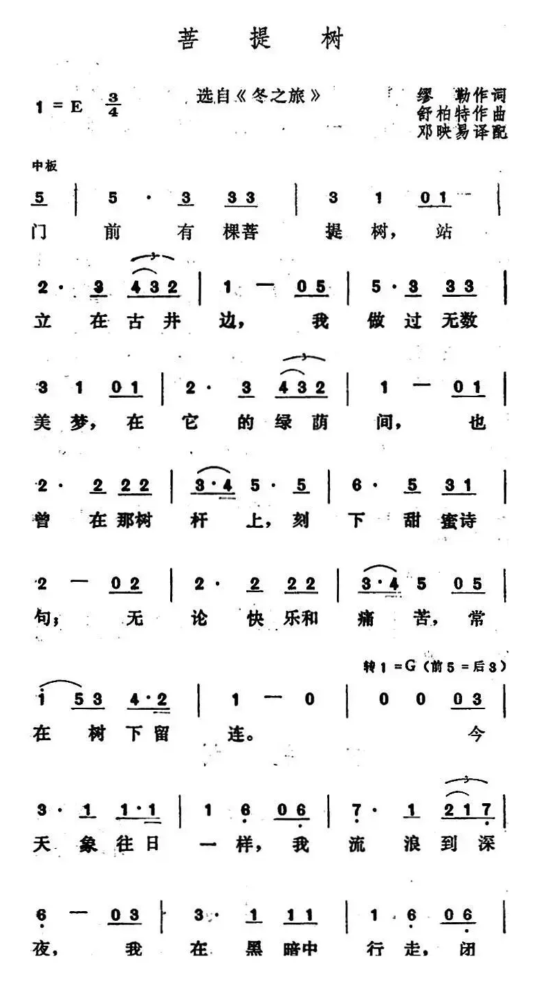 菩提树（选自声乐套曲《冬之旅》）